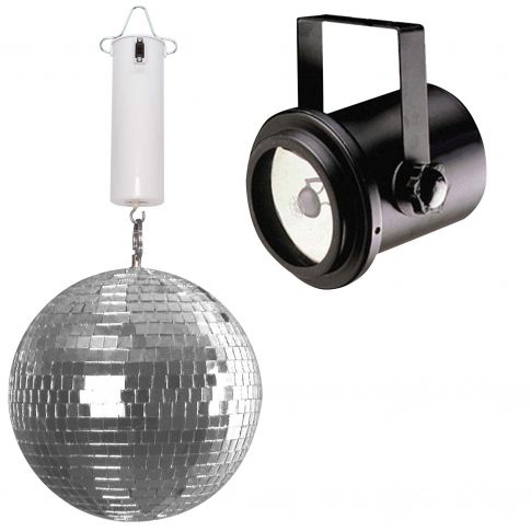 Clutch 8" Enhanced Mirror Ball with Bright White LED Pinspot Light