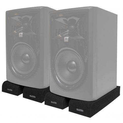 Clutch CL-ISO2 Studio Monitor Isolator Pads Angle View with Monitors