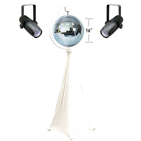 American DJ M-1616 16" Glass Mirror Ball Package with Stand, Motor, & Pinspots