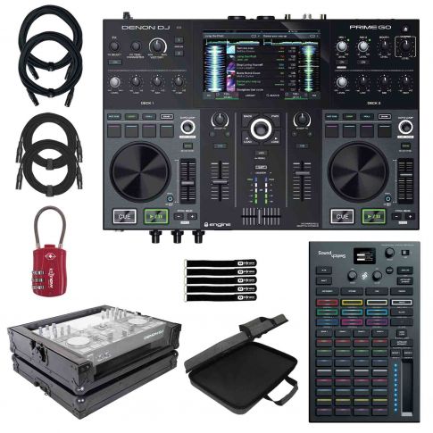 Denon DJ PRIME GO Console with Lighting Controller & Black Case