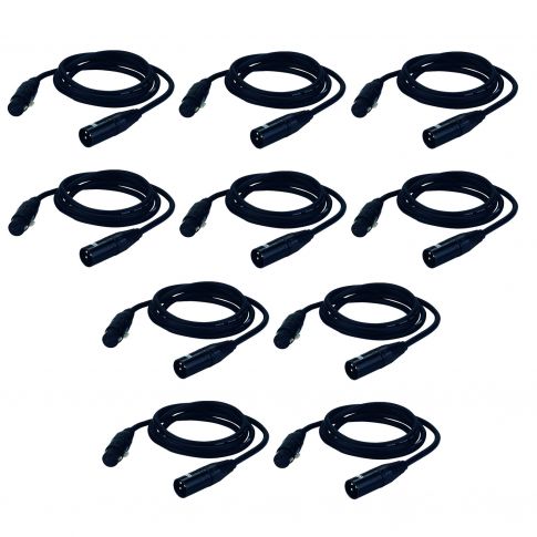 10 Pack DMX15 - 15FT DMX Cables