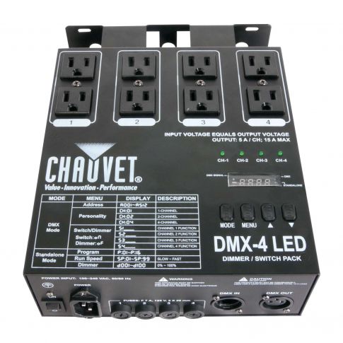 Chauvet DJ DMX-4 4-Channel Dimmer/Relay Lighting Controller