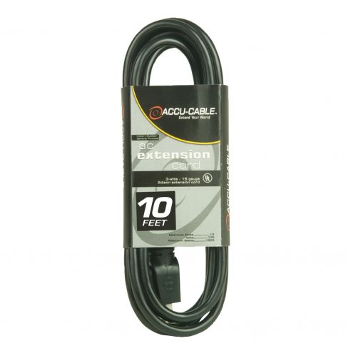 American Audio EC-163-10 Black 10FT 16 Gauge AC Extension Cord