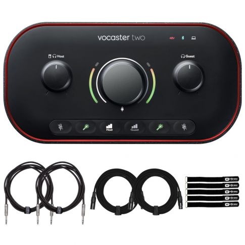 Focusrite Vocaster Two Podcast Interface with Cables Package