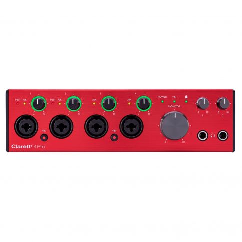 Focusrite Clarett+ 4Pre 18-In / 8-Out USB Audio Interface Front