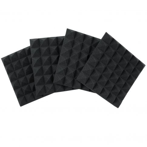 Gator Cases 2" Thick 12x12" Charcoal Acoustic Pyramid Panels (4 Pack)