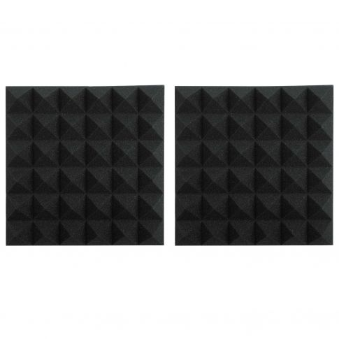 Gator Cases 2" Thick 12x12" Charcoal Acoustic Pyramid Panels (Pair)