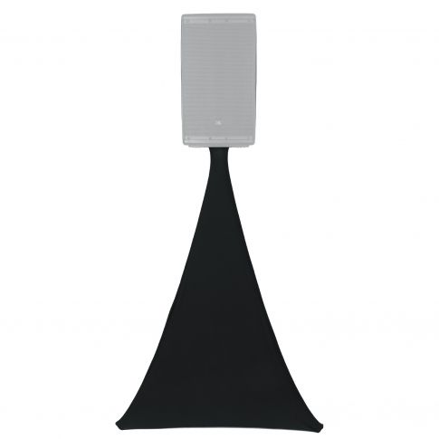 Gator Frameworks GFW-TRIPODSCRIMB Tripod 360 Speaker Stand Cover Scrim in Black Front