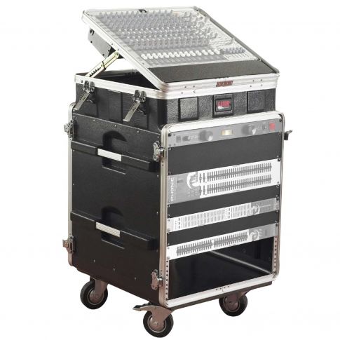 Gator Cases GRC-10X12 PU GDJ Series 10U Top 12U Side Molded Polyethylene Pop-Up Console Rack