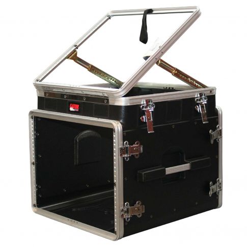 Gator Cases GRC-10X8 PU GDJ Series 10U Top 8U Side Molded Polyethylene Pop-Up Console Rack