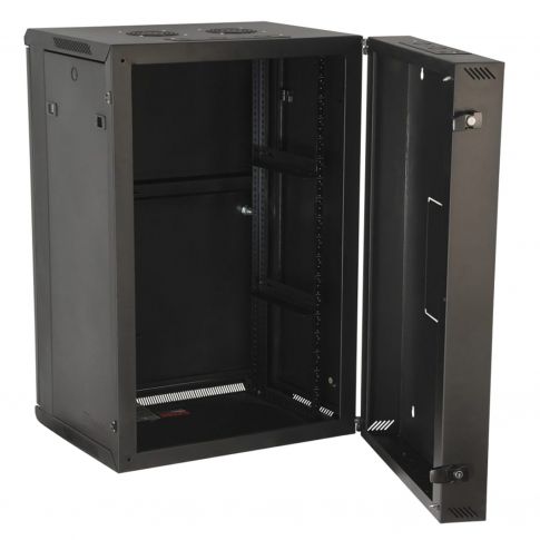 Gator Cases GRW2012509 Rackworks Series 12U 21" Deep Sectional Wall Hanging Hinged Rack with Glass Door
