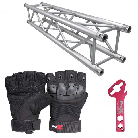 Global Truss 8.20FT (2.5m) Square Segment with Black Gloves