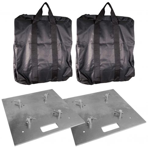 Global Truss Base Plate 20x20A Heavy Duty Aluminum Base Plate 2-pack with Carry Bags