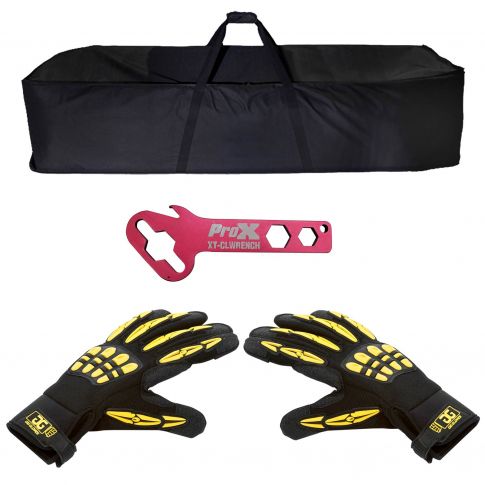 Global Truss 8.2FT (2.5m) Truss Transport / Protection Bag with Large Black & Yellow Gig Gloves Package