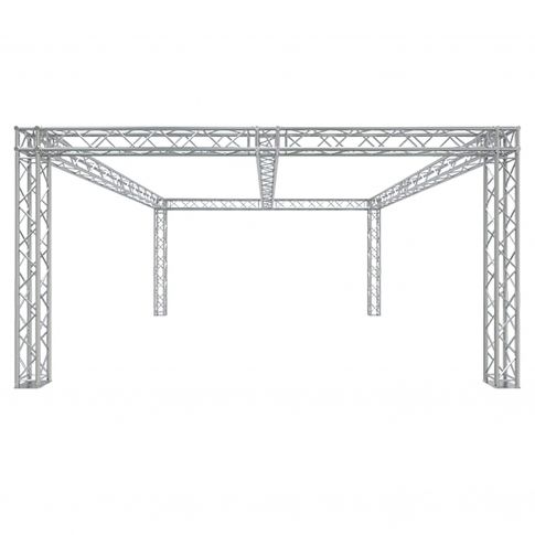 Global Truss TB-20X20 Trade Show Booth with UJB Corners and Center Beam F34-003