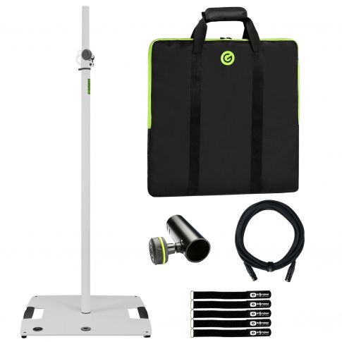 Gravity GLS431W Lighting Stand Package with Square Steel Base in White