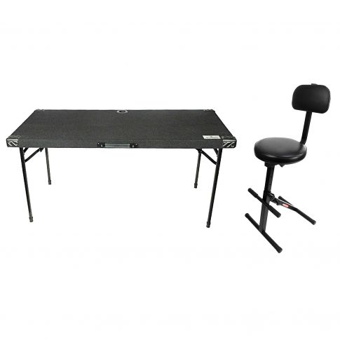 Grundorf AT-5422B Portable DJ Table with Ultimate Support JS-MPF100 Music Performance Chair Package