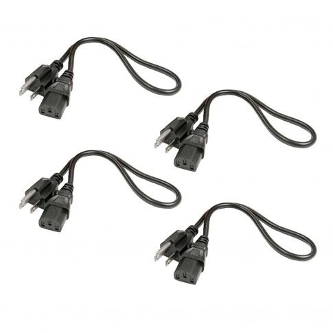 (4) Hosa Technology 3FT Power Cords 14 AWG, IEC C13 to NEMA 5-15P [PWC-143]