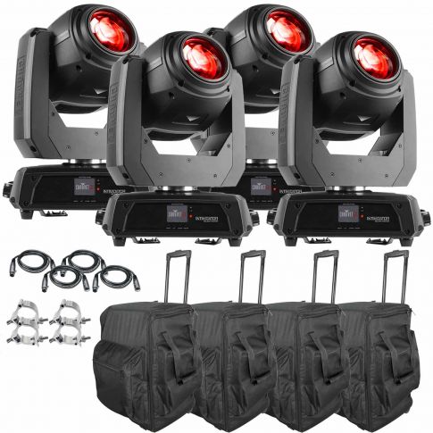 (4) Chauvet DJ Intimidator Beam 140SR Moving Head Lights with Cases Package