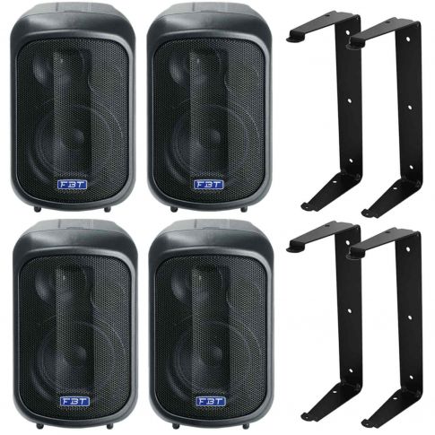 (4) FBT Pro J 5A 5” Powered Monitor Speakers Bundle