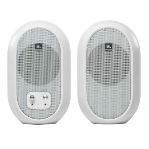 JBL 104-BT White Compact Desktop Monitors with Bluetooth (Pair)