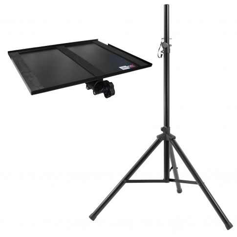 Laptop Projector Tray Holder for 1 3/8" Pole with Gemini Tripod Speaker Stand Package