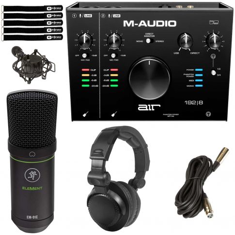 M-Audio AIR 192 | 8 Audio Interface with Mackie EleMent Series Mic
