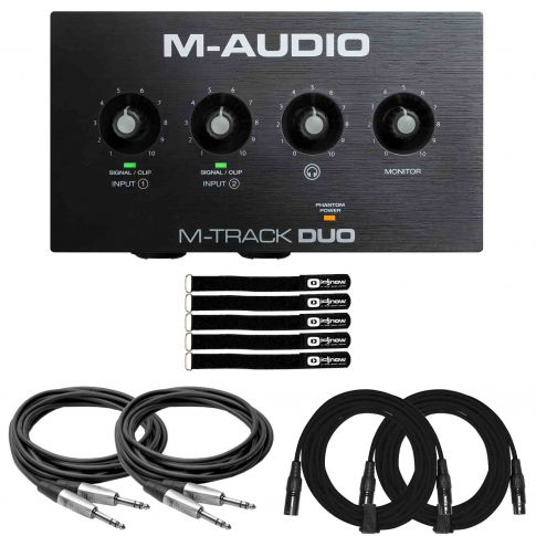 M-Audio M-TRACK DUO 48-KHz 2-Channel USB Audio Interface with Cables
