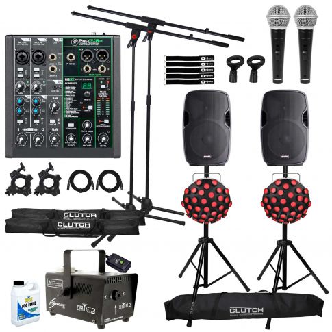 Mackie ProFX6v3 Effects Mixer with Gemini Speakers & Effects Lights