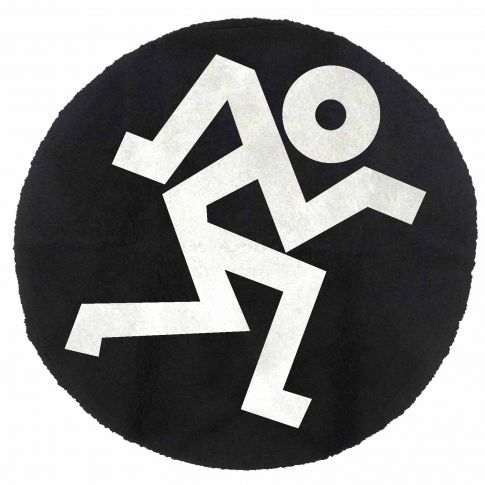 Mackie Black Round 34” Studio Rug with Mackie Logo