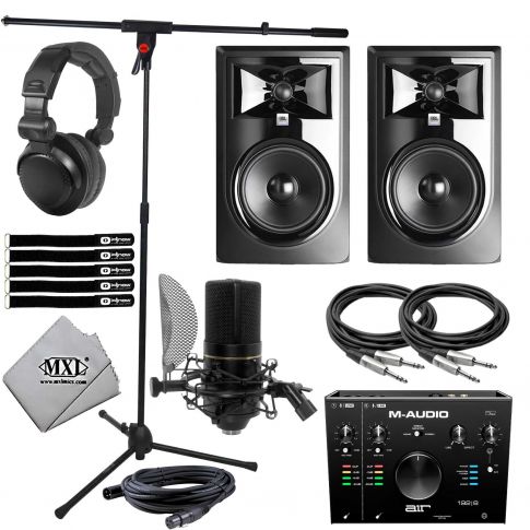MXL 770 Complete Mic Bundle with 6" Monitors & M-Audio Interface