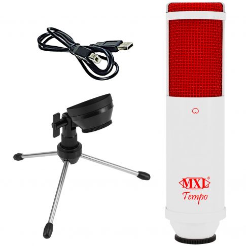 MXL TEMPO USB Condenser Microphone in White & Red