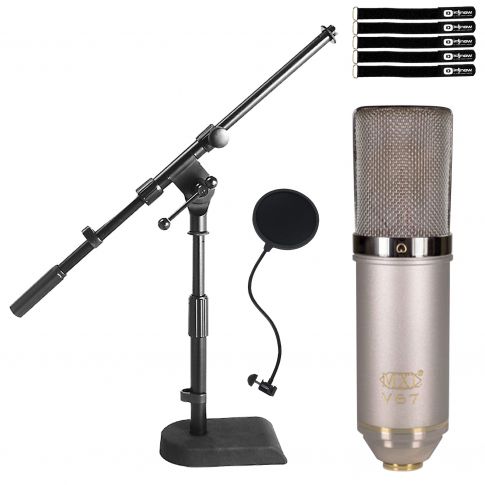 MXL V67G HE Large Capsule Condenser Microphone with Desk Stand