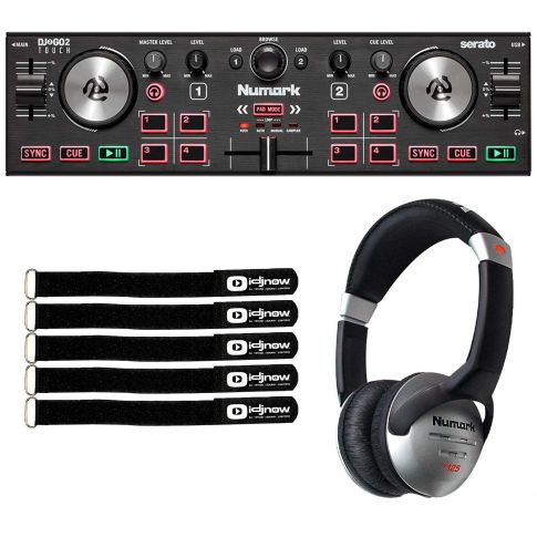 Numark DJ2GO2 Touch Pocket DJ Controller with Professional Headphones