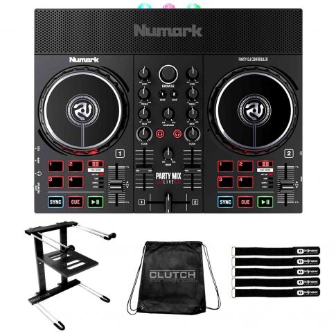 Numark Party Mix Live Light and Speakers Controller with Laptop Stand