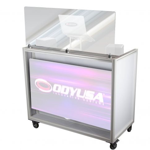 Odyssey Majestic Portable DJ Booth with 65" Screen Monitor Cabinet