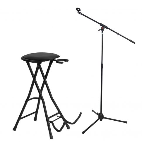 On-Stage Stands DT7500 Guitarist Stool with Tripod Mic Stand