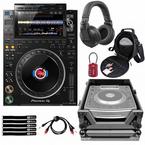 Pioneer DJ CDJ-3000 Pro-DJ Multi Player with Carry Case & Headphones