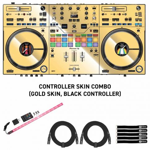 Pioneer DJ DDJ-REV7 2-Channel Controller with Mirror Gold Adhesive Kit