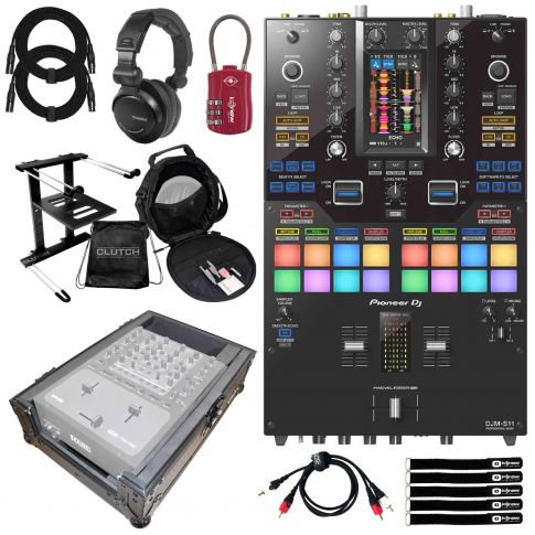 Pioneer DJ DJM-S11 Professional 2-Channel DJ Mixer with Black Case