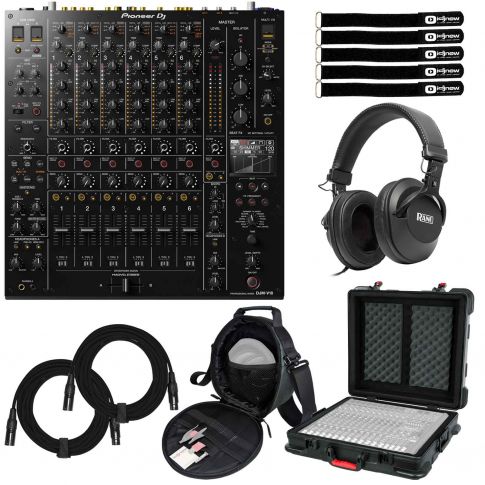 Pioneer DJ DJM-V10 6 Channel Mixer with Studio Monitoring Headphones