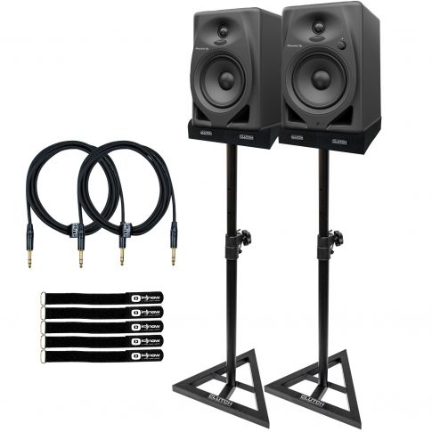 Pioneer DJ DM-50D/CMXEG Black Monitor Speakers with Monitor Stands