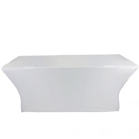 ProX X-ST6W 6Ft Open Back Spandex Table Cover Scrim - White