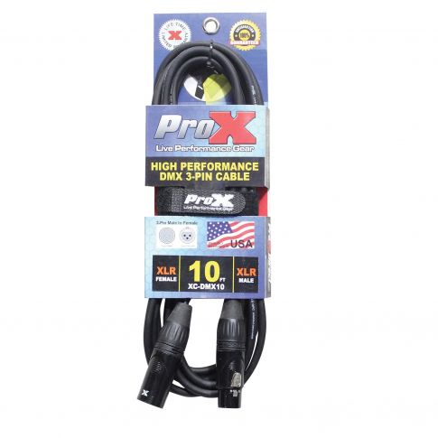 ProX XC-DMX10 10FT 3PIN DMX High Performance Pro Lighting Cable