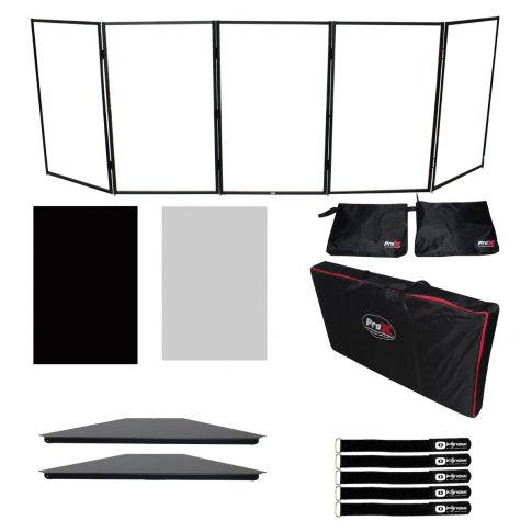 ProX XF-5X3048B Black Aluminum Scrim Facade with Black Shelves