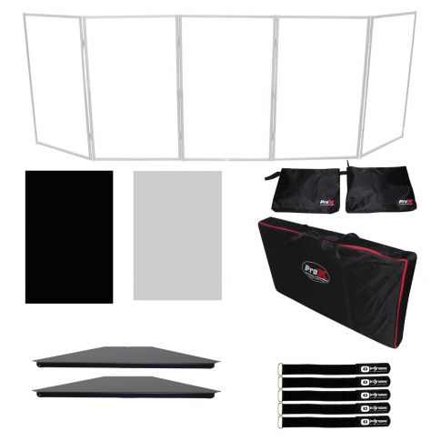 ProX XF-5X3048W White Aluminum 5 Panel Facade with Black Shelves