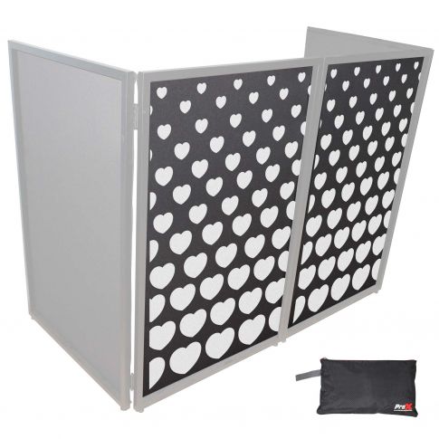 ProX XF-SHEARTSQ1X2 Stepped Hearts White on Black Facade Scrims (Pair)