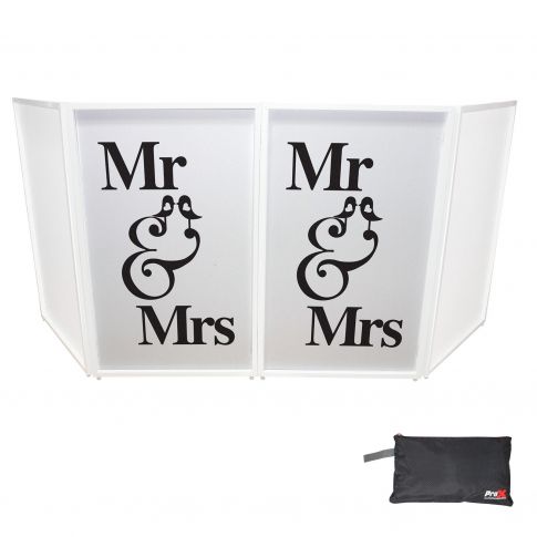ProX XF-SMRMRS Mr and Mrs Black on White Single Facade Scrims (Pair)