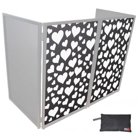 ProX XF-SPHEARTSX2 Hearts Pattern White on Black Facade Scrims (Pair)