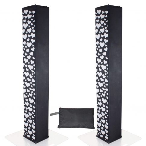 ProX XTC-SQ656HEART-B 6.56FT Black Scrims with White Hearts (Pair)